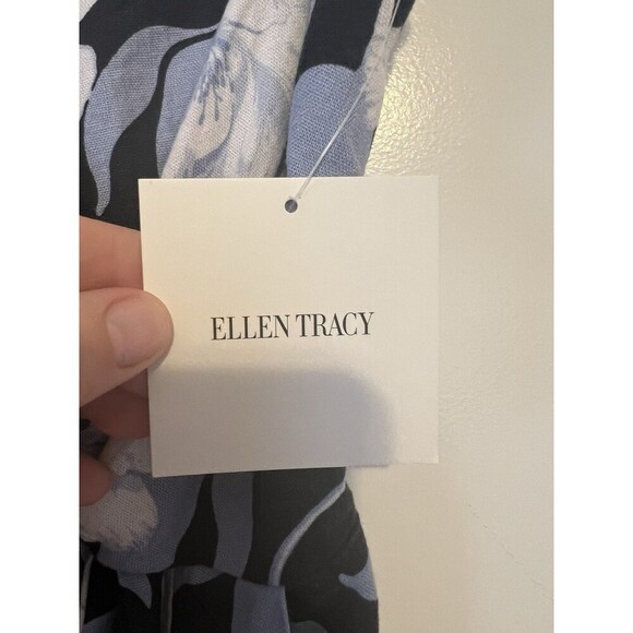 NWT Ellen Tracy Side Tie Linen Blend Midi Dress Women's XS Floral - Picture 7 of 16